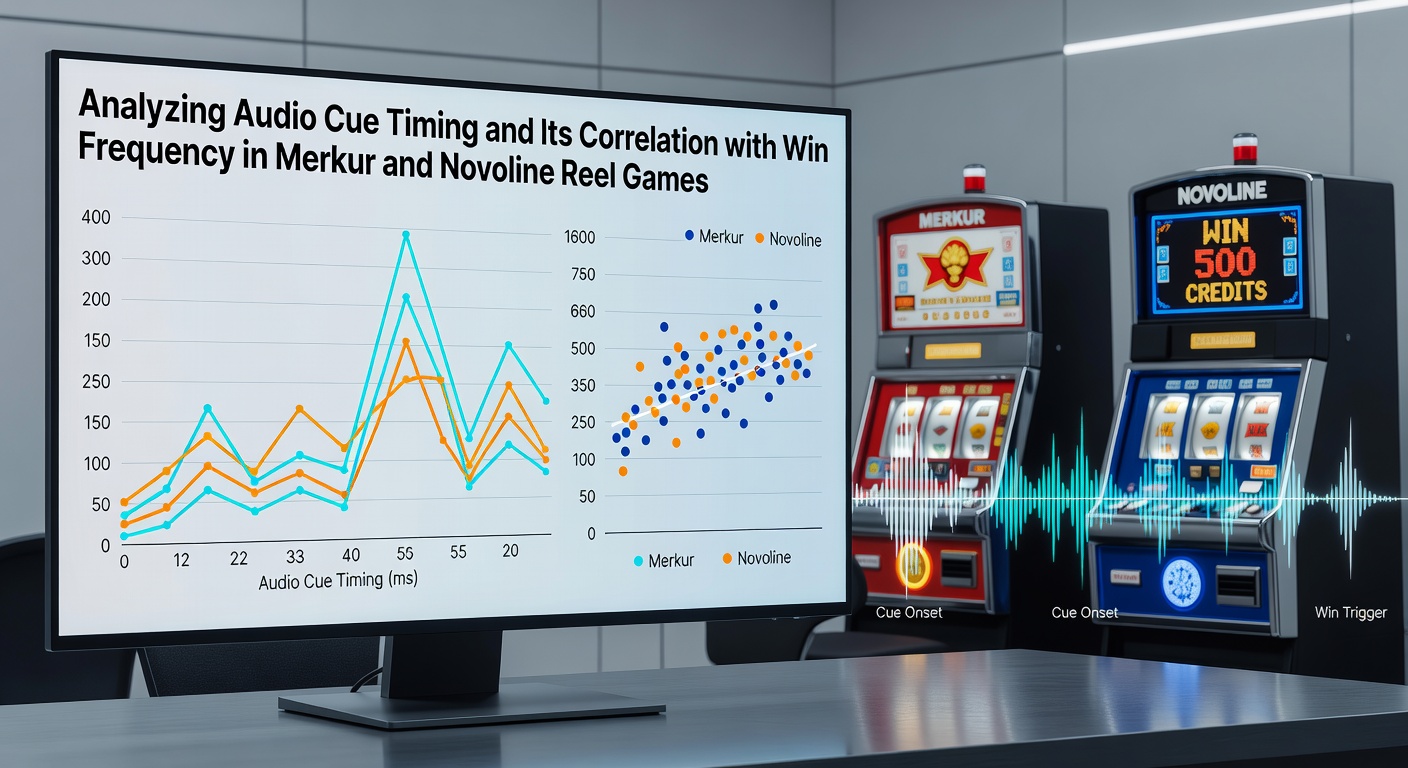 Diagramm zur Untersuchung von Audio-Cue-Timings in Merkur- und Novoline-Slots