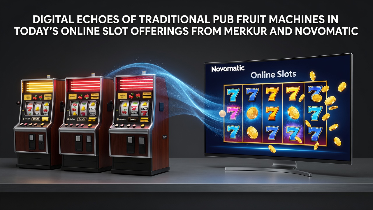Traditionelle Fruchtmaschine im Vergleich zu modernem Online-Slot von Merkur und Novomatic