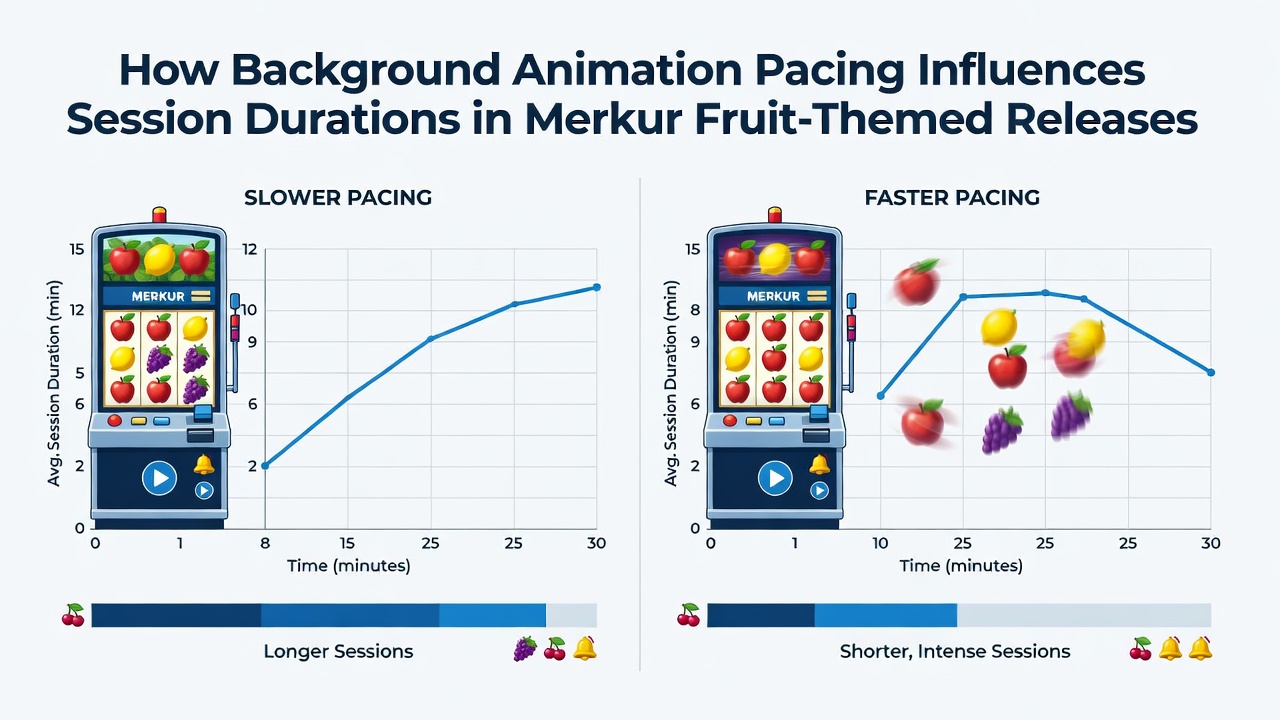 Vergleich langsamer und schneller Hintergrundanimationen in Frucht-Slots