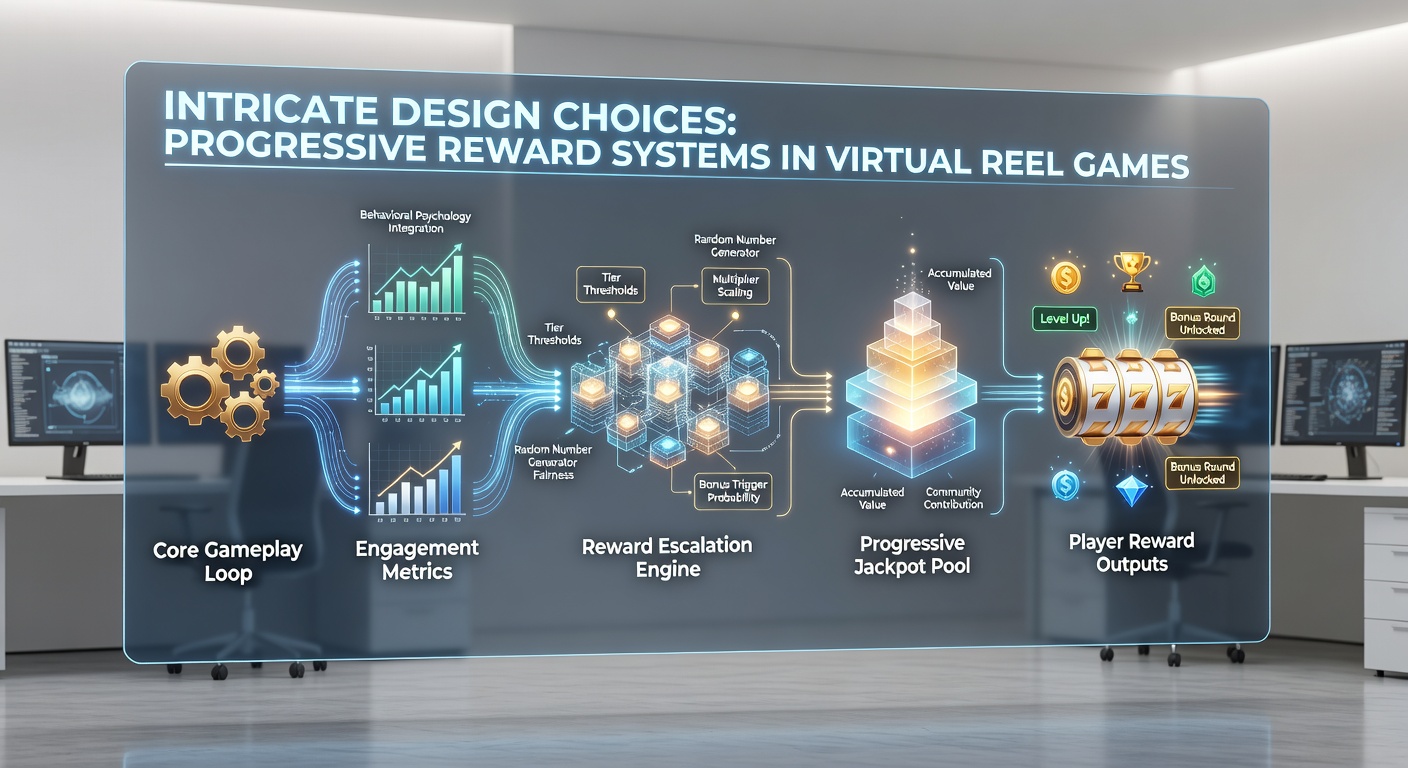 Illustration der Netzwerkverbindungen und Jackpot-Anzeigen in progressiven virtuellen Reel-Spielen