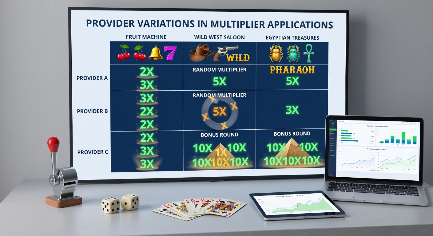 Vergleich von Multiplikator-Effekten über verschiedene Reel-Konfigurationen hinweg